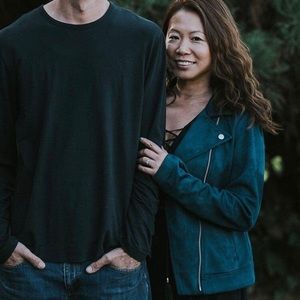 Old Navy teal motor biker jacket faux suede S